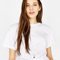 Ecologically grown cotton T-shirt with front knot