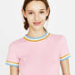 T-shirt with contrasting collar