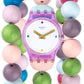 Swatch Originals Party Beads White Dial Plastic Strap Ladies Watch LP148B