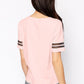French Tee With Striped Short Sleeves